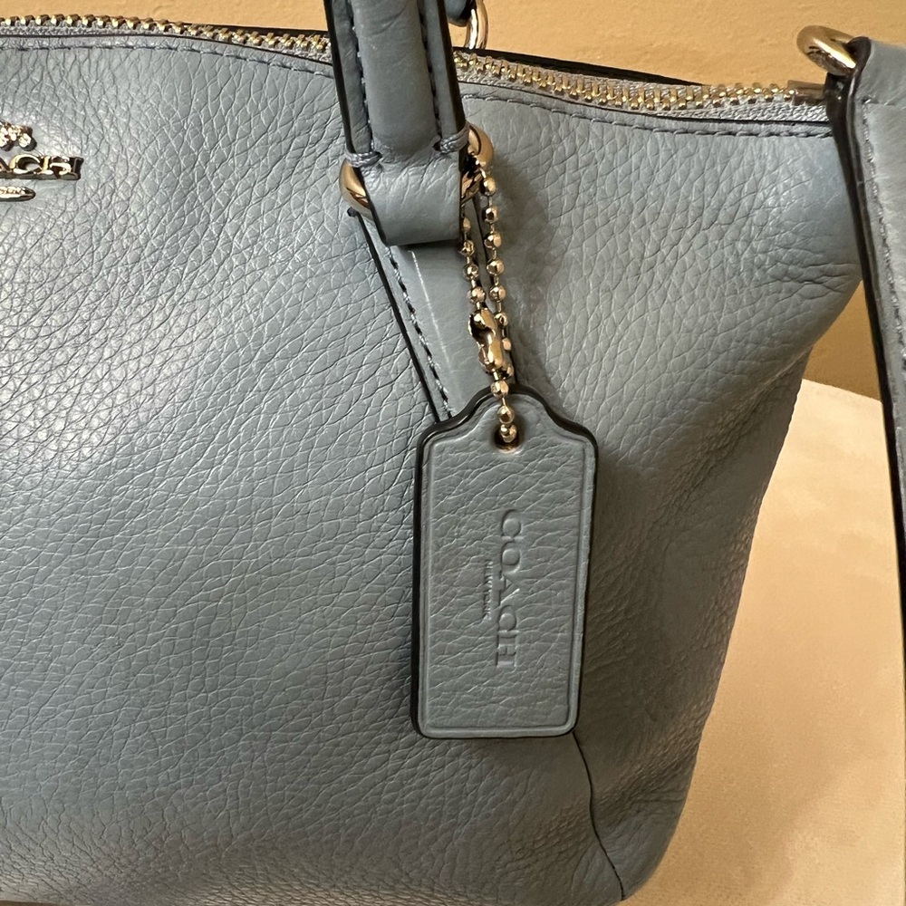 Coach Kelsey Kelsey Blue Leather Satchel Crossbody - Picture 6 of 14